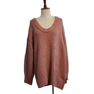 Free People Brookside Tunic V Neck Sweater